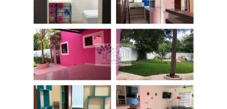 VENTA DE CASA DE 1 NIVEL CON ALBERCA Y JARDÍN QUINTAS BASPUL YUCATÁN